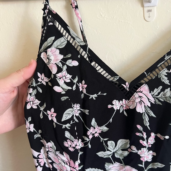 Lulus Esperanza Floral Print Side Slit Midi Dress Black Size XS - Picture 6 of 7